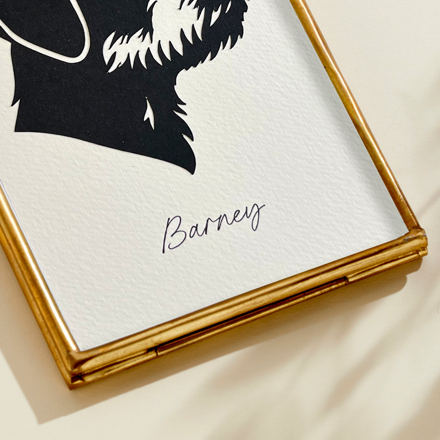 Personalised Pet Cameo Paper Cut Framed Print