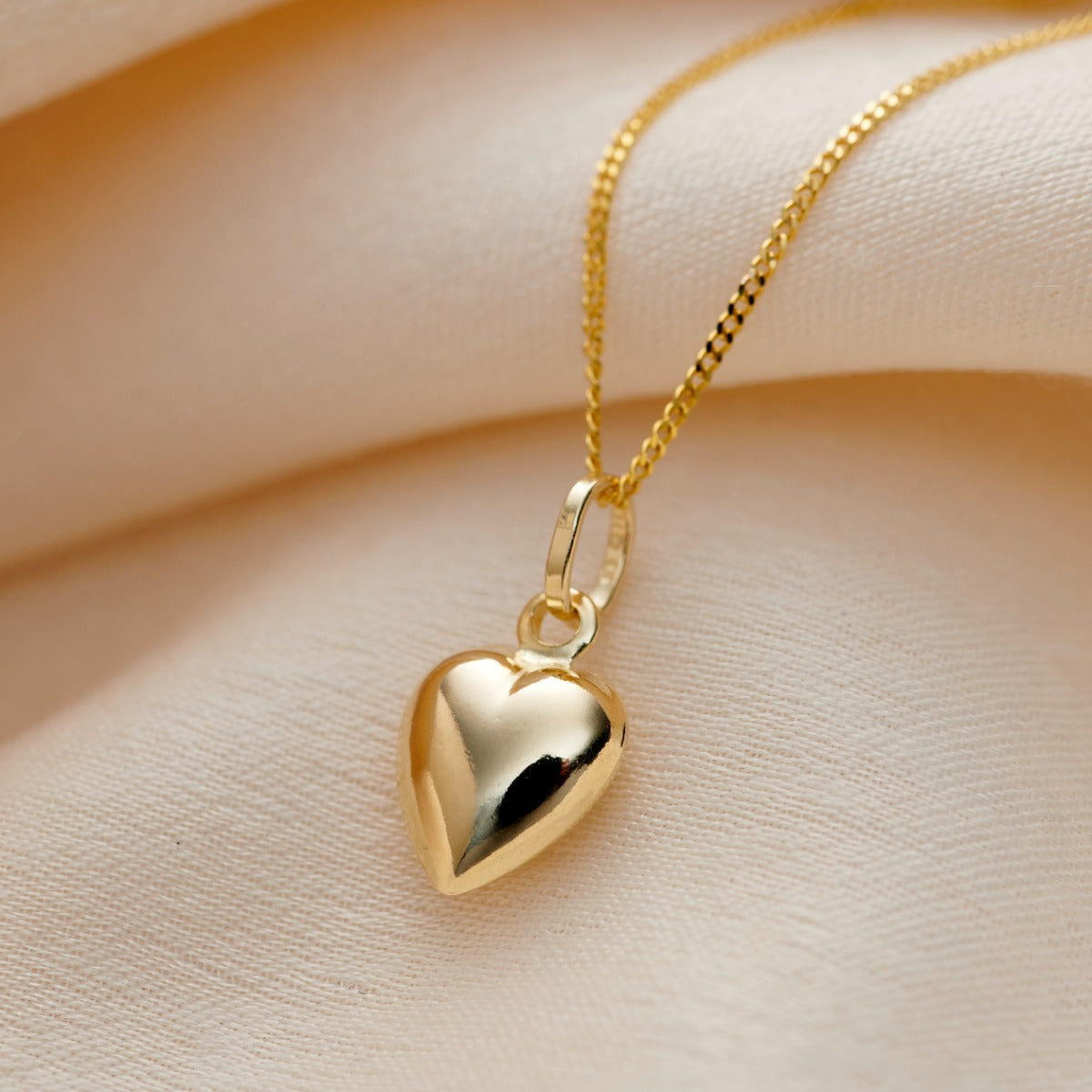 9ct Gold Heart Charm Necklace Posh Totty Designs