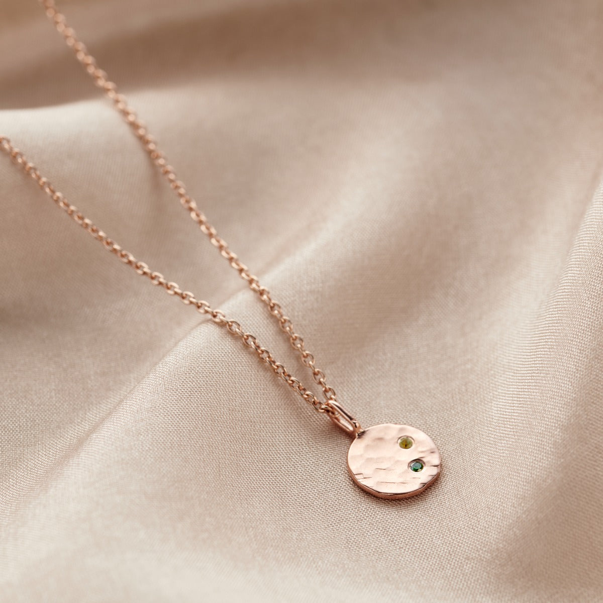 Personalised 9ct Gold Mini Confetti Birthstone Disc Necklace