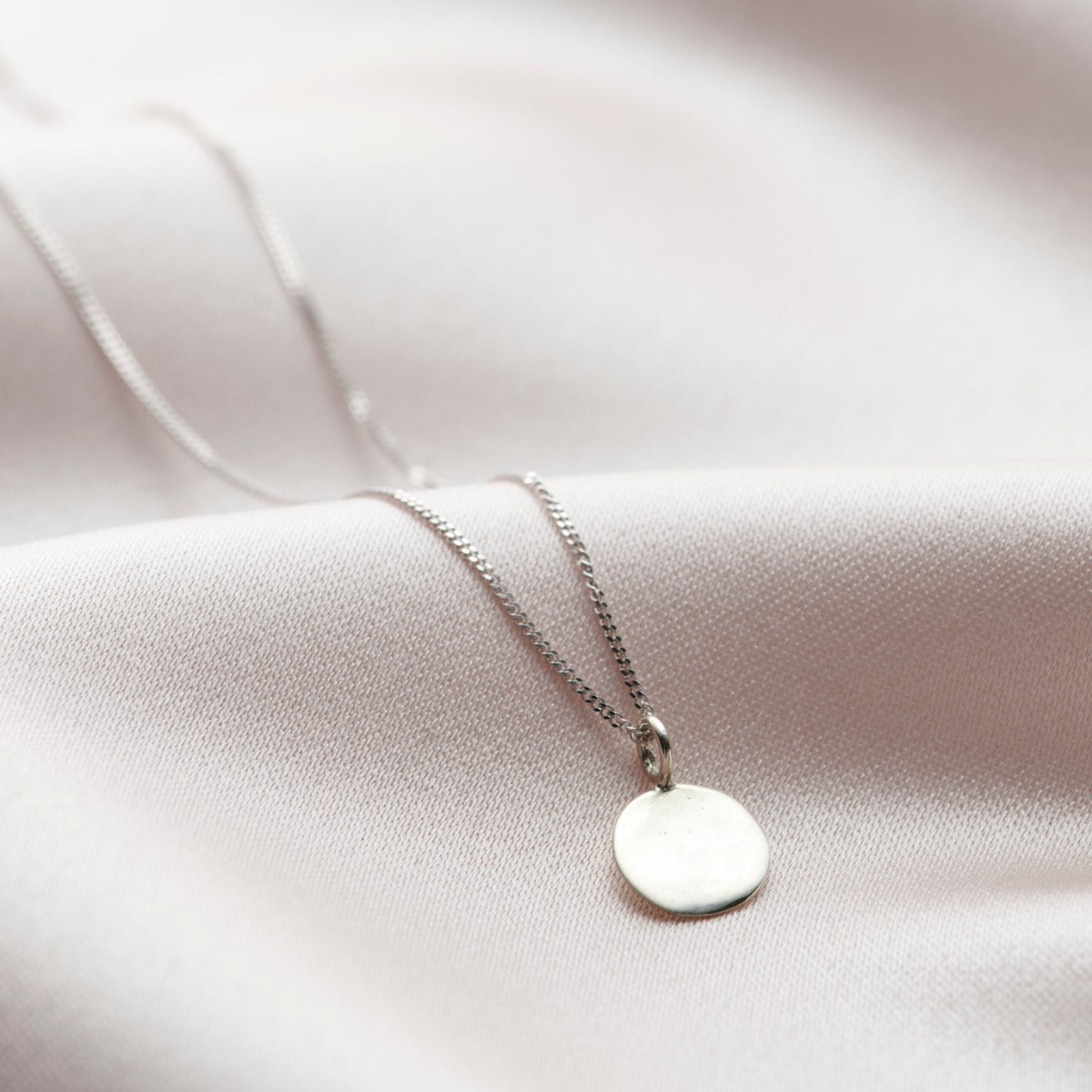 Personalised 9ct Gold Mini Hammered Disc Necklace