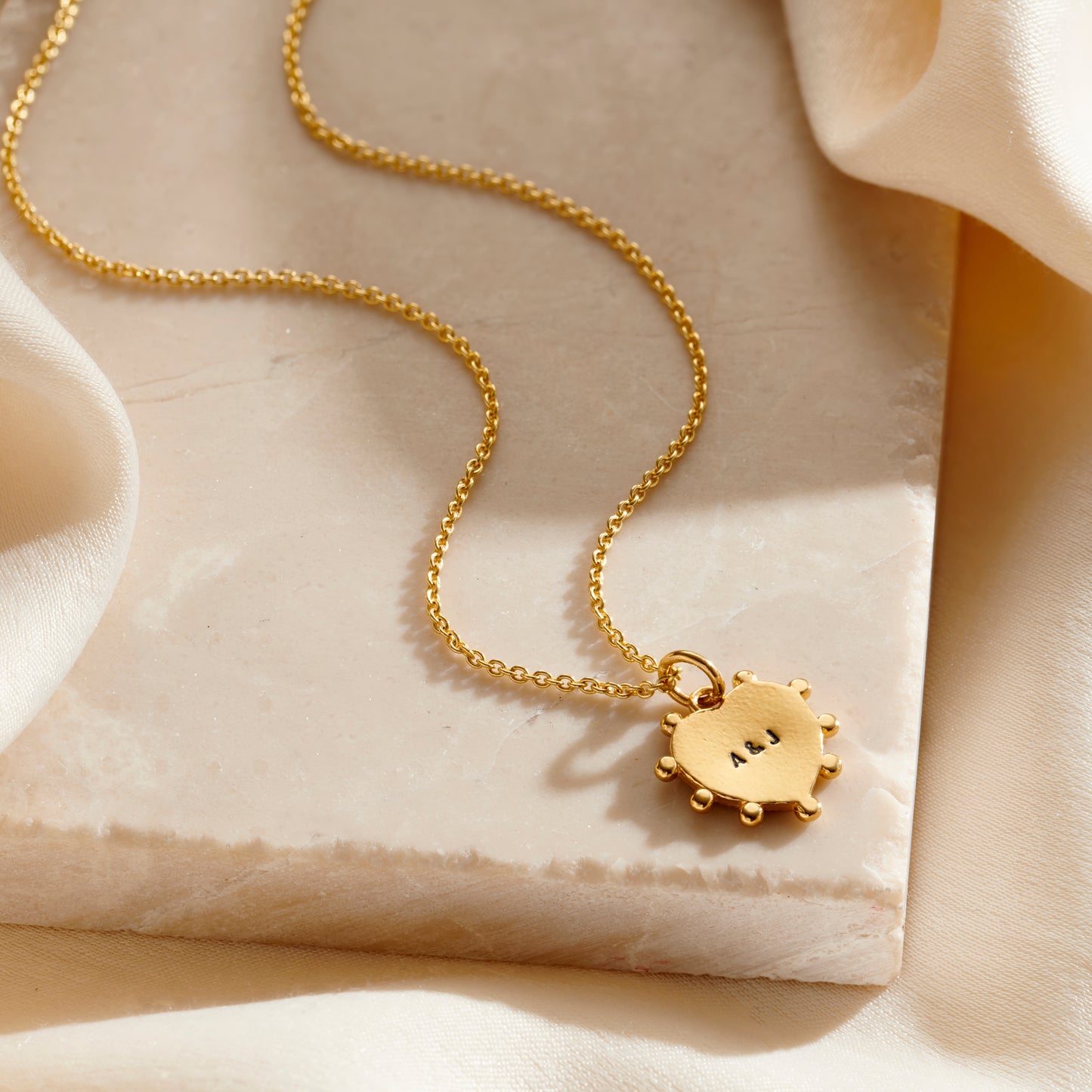 Personalised Beaded Heart Charm Necklace