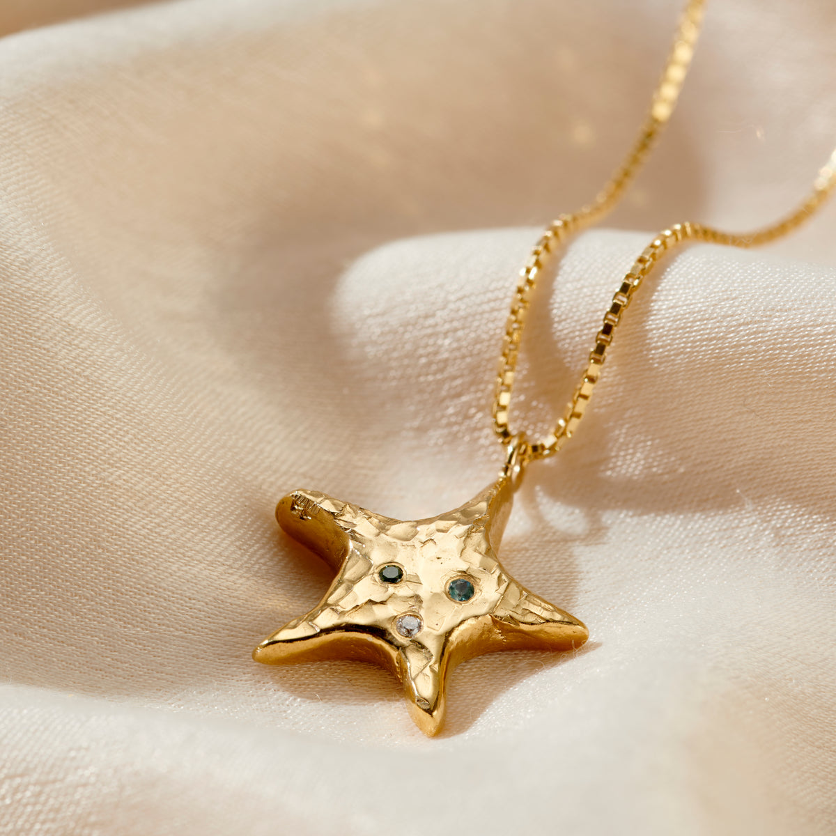 Personalised Confetti Birthstone Chunky Star Necklace