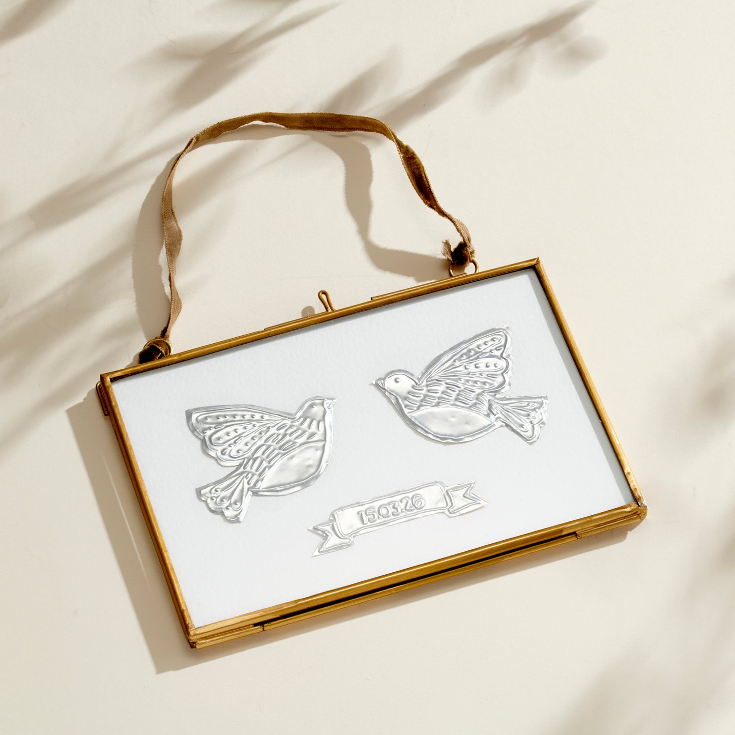 Personalised Brass Embossed Bird Framed Art