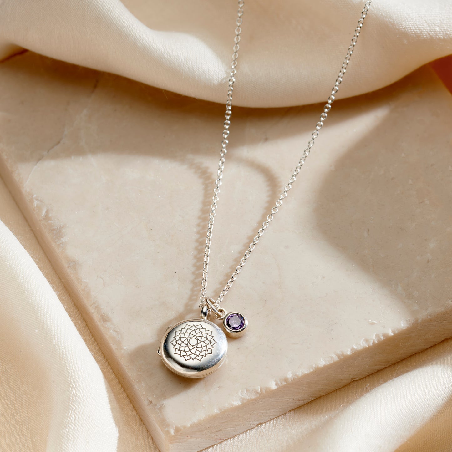 Chakra Locket & Birthstone Charm Necklace