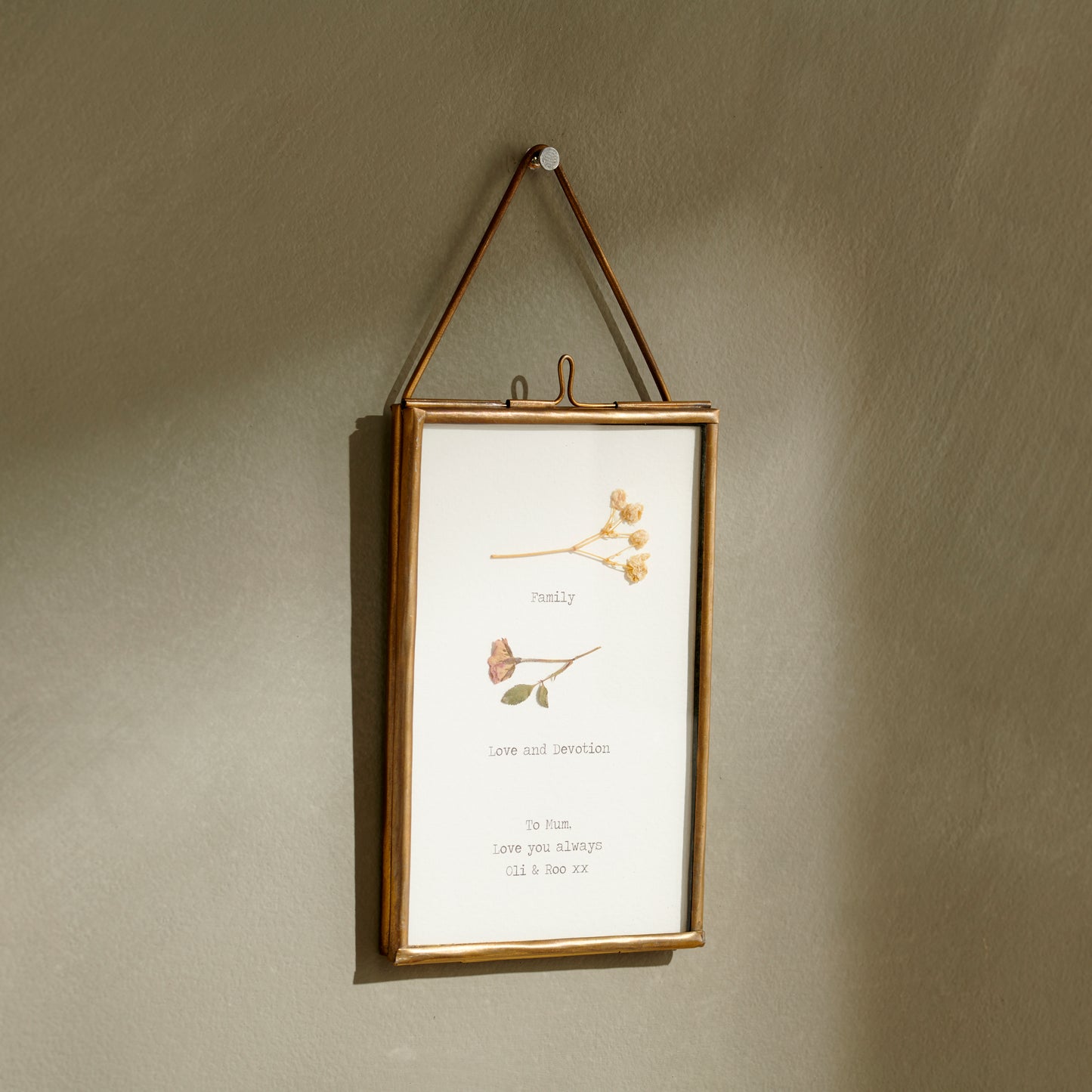 Personalised Pressed Flowers Quote Frame