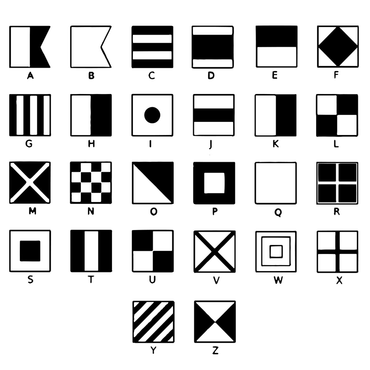 Personalised Family Nautical Signal Flags Signet Ring