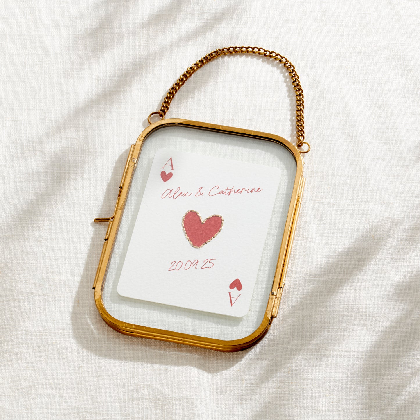 Personalised Stitched Ace Of Hearts Hanging Picture