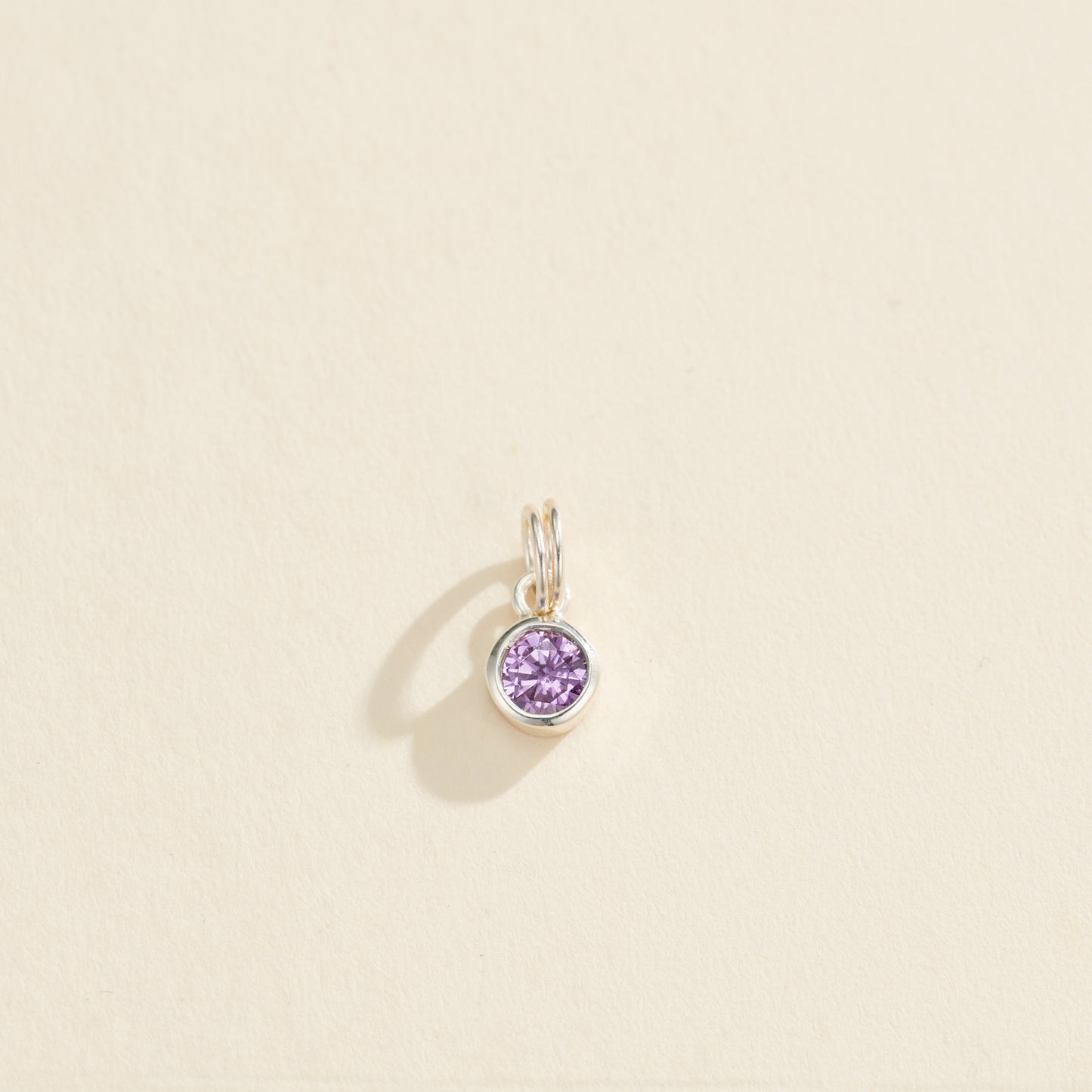 Amethyst CZ Birthstone Charm