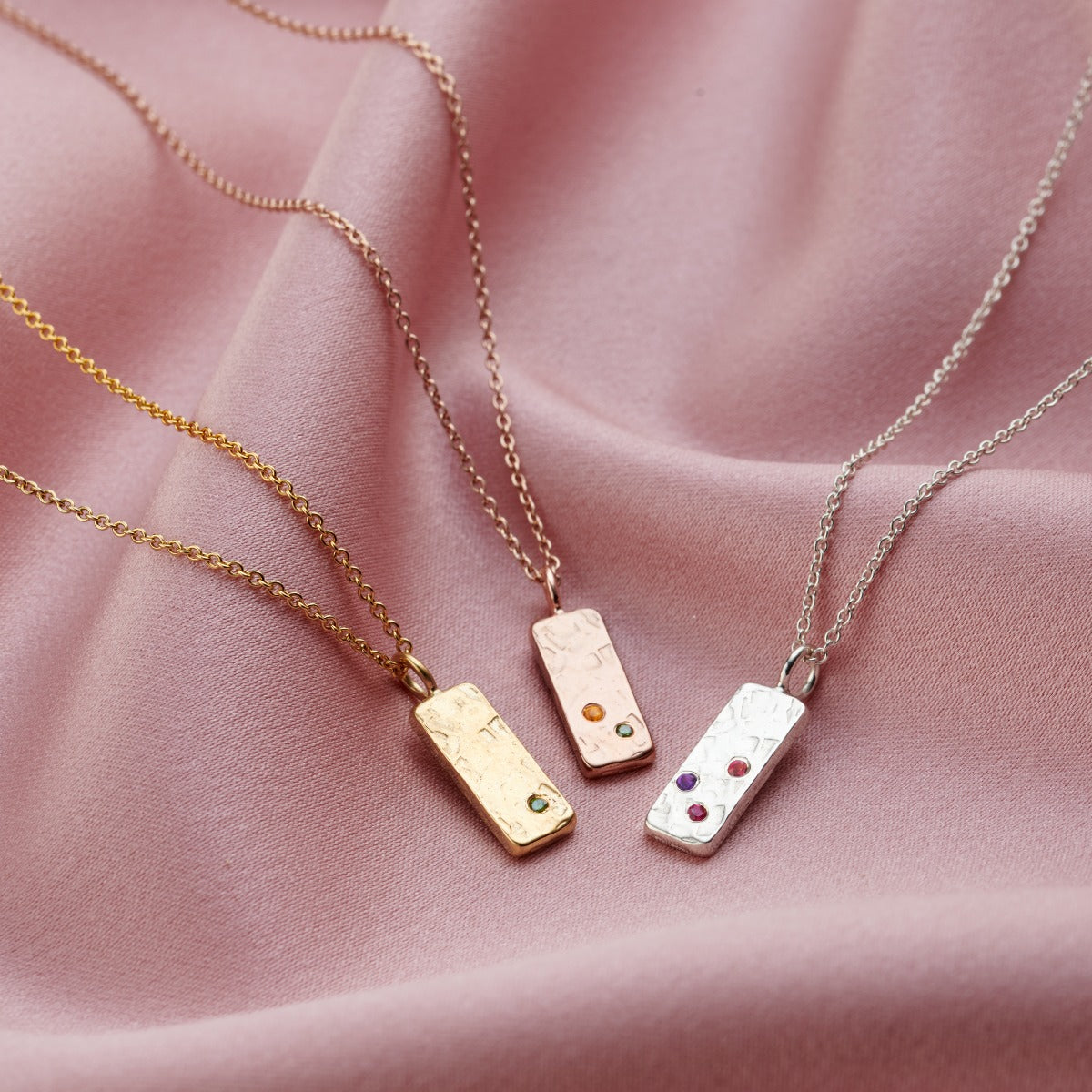 Personalised Confetti Birthstone Tag Necklace