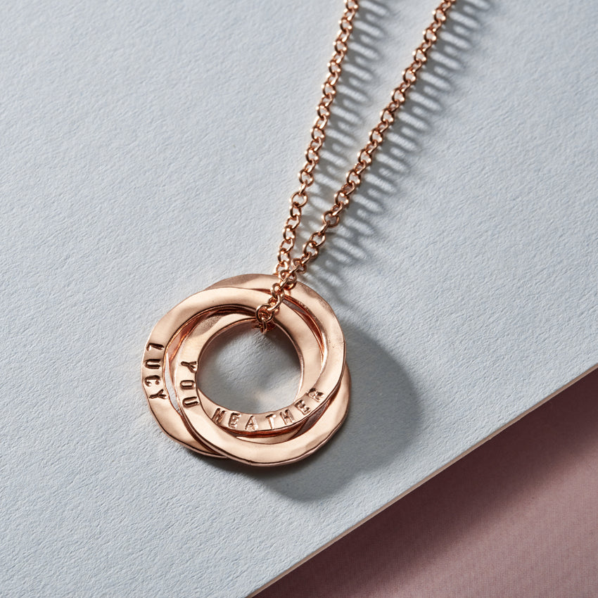 Personalised Large Wabi-Sabi Russian Ring Necklace