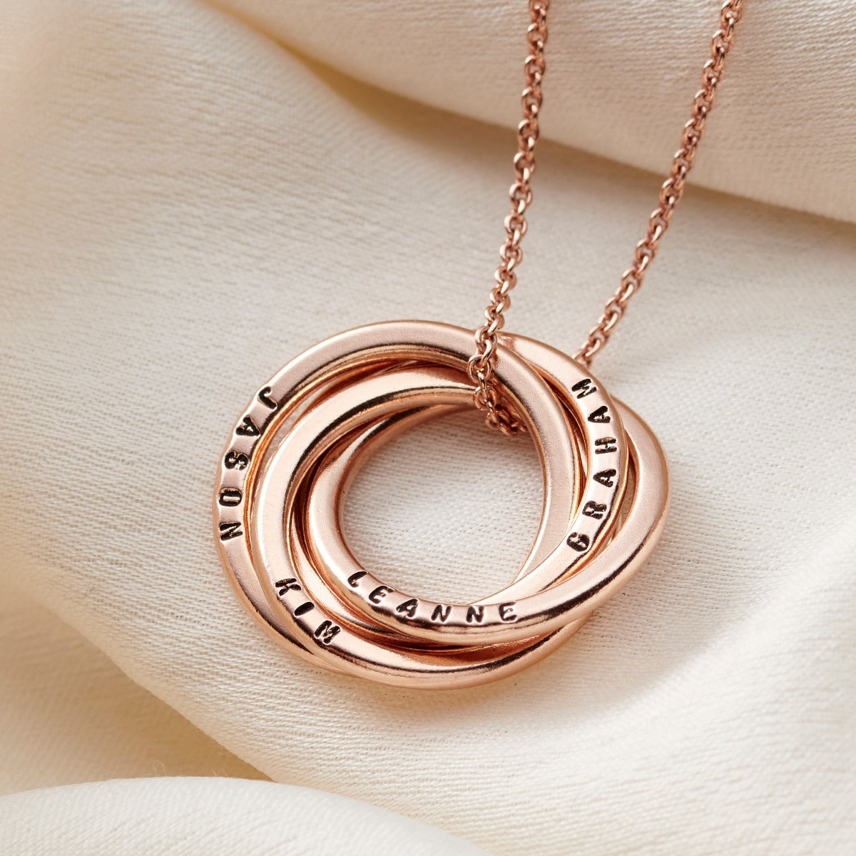 Personalised Four Ring Russian Necklace Posh Totty Designs