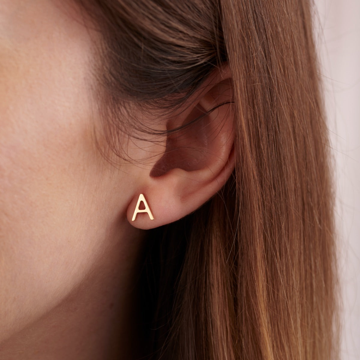 Initial Letter Stud Earrings Posh Totty Designs