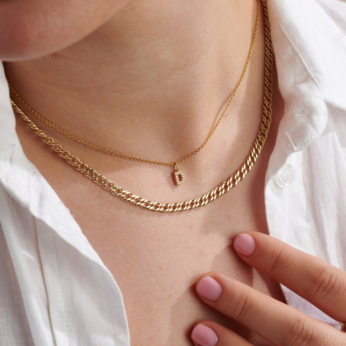 Double Curb Chain Necklace