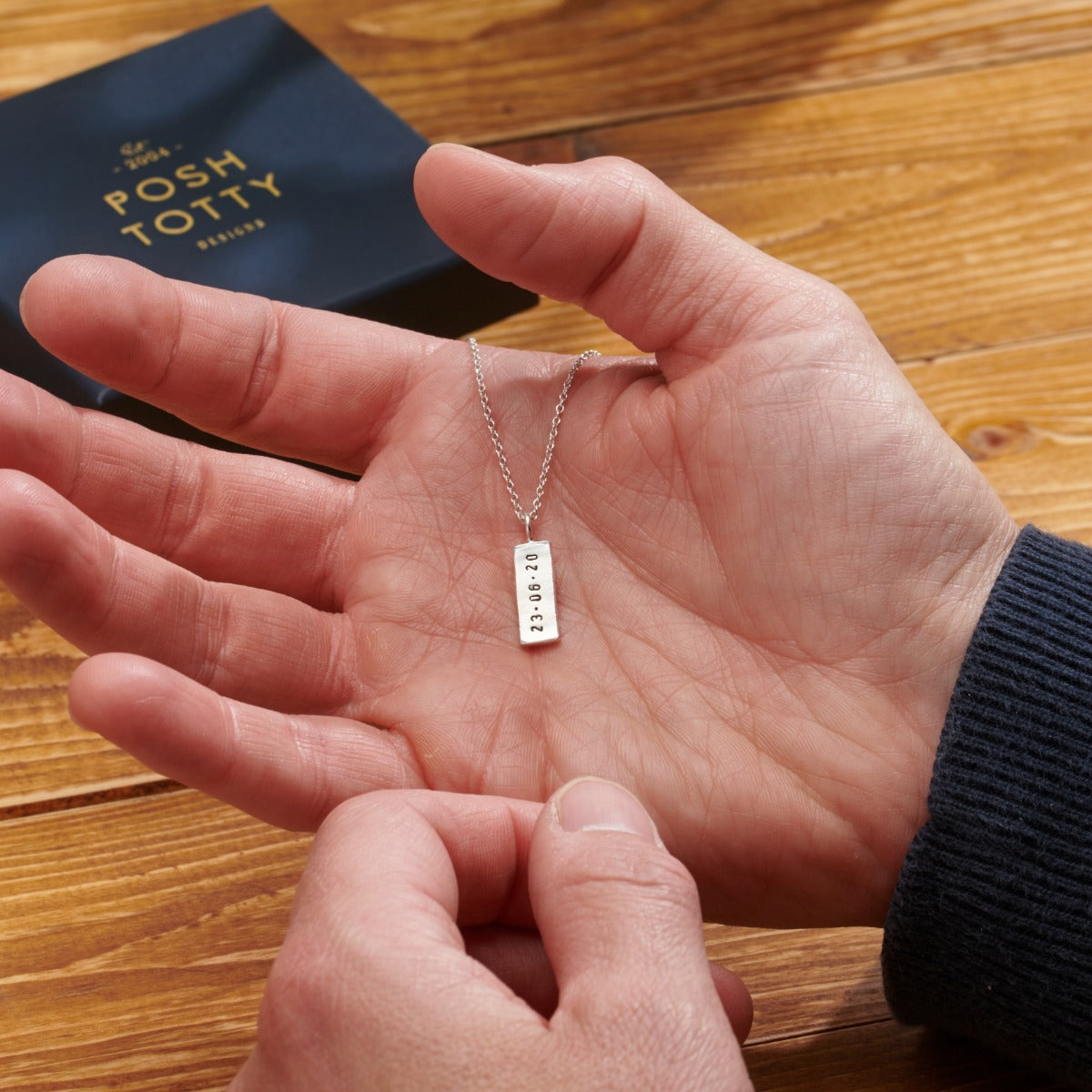 Personalised Men's Silver Tag Necklace