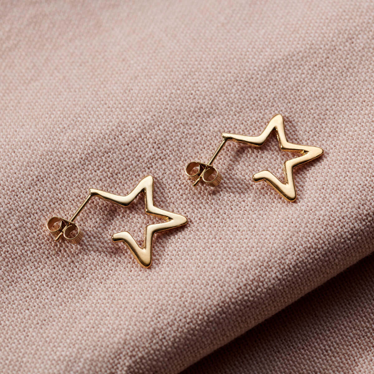 Open Star Hoop Earrings