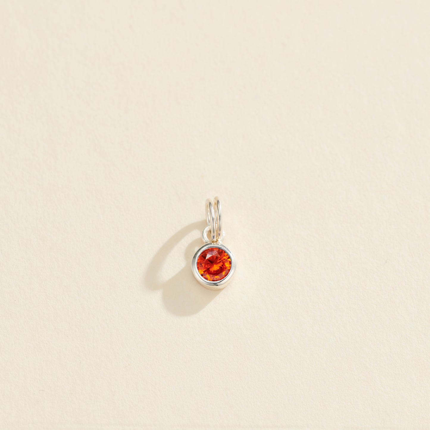 Orange Citrine CZ Birthstone Charm
