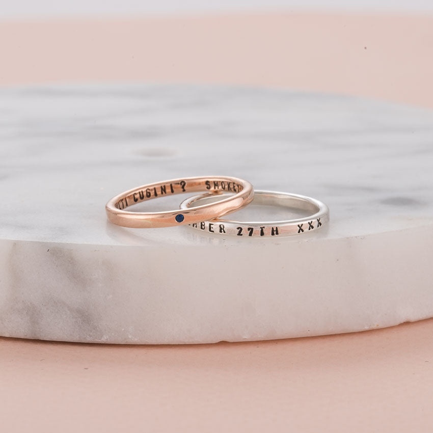 Personalised 9ct Gold Sapphire Wedding Ring