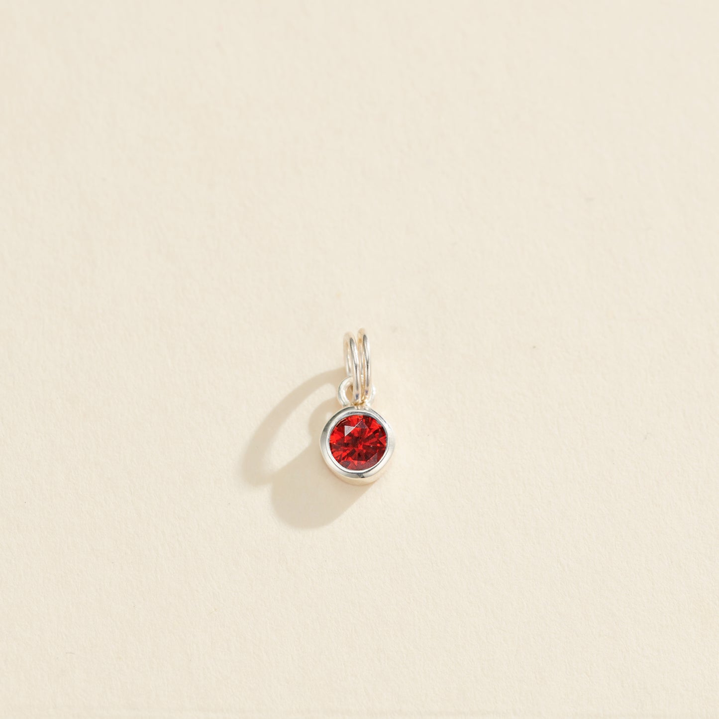 Red Garnet CZ Birthstone Charm