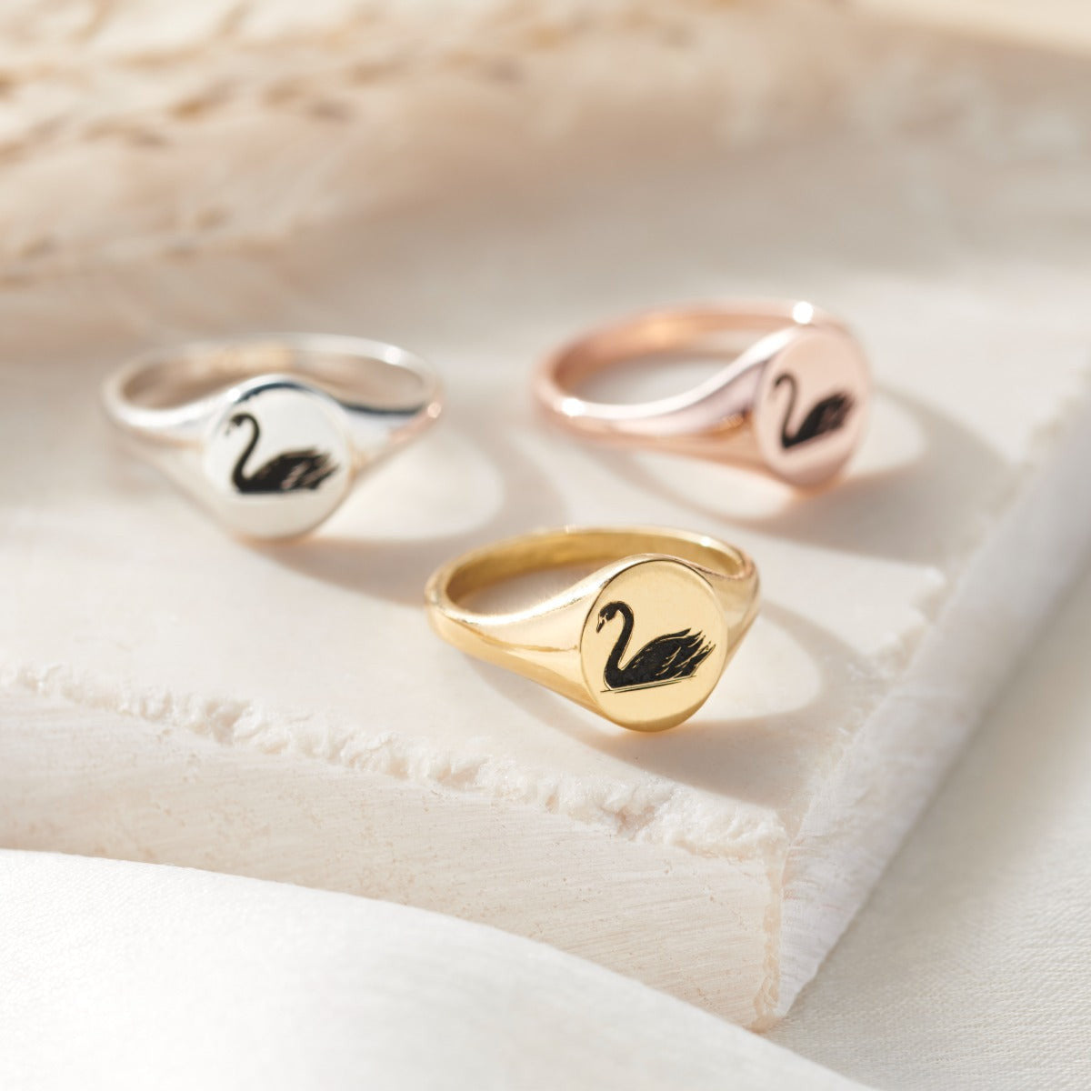 Soulmate Swan Signet Ring