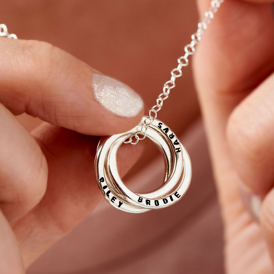 Personalised Russian Ring Necklace Posh Totty Designs