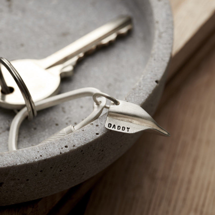 Personalised Silver Paper Plane Keyring