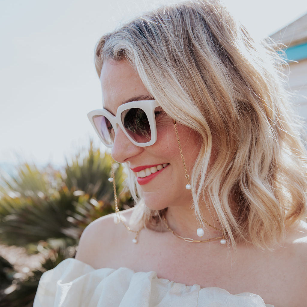 Pearl Sunglasses Chain Necklace