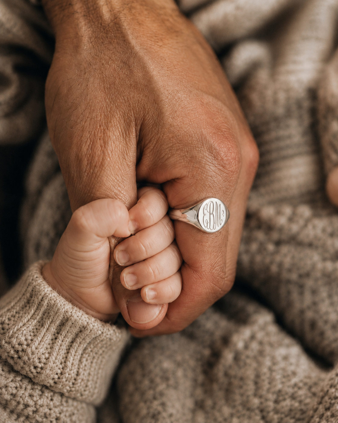Men's Chunky Monogrammed Signet Ring
