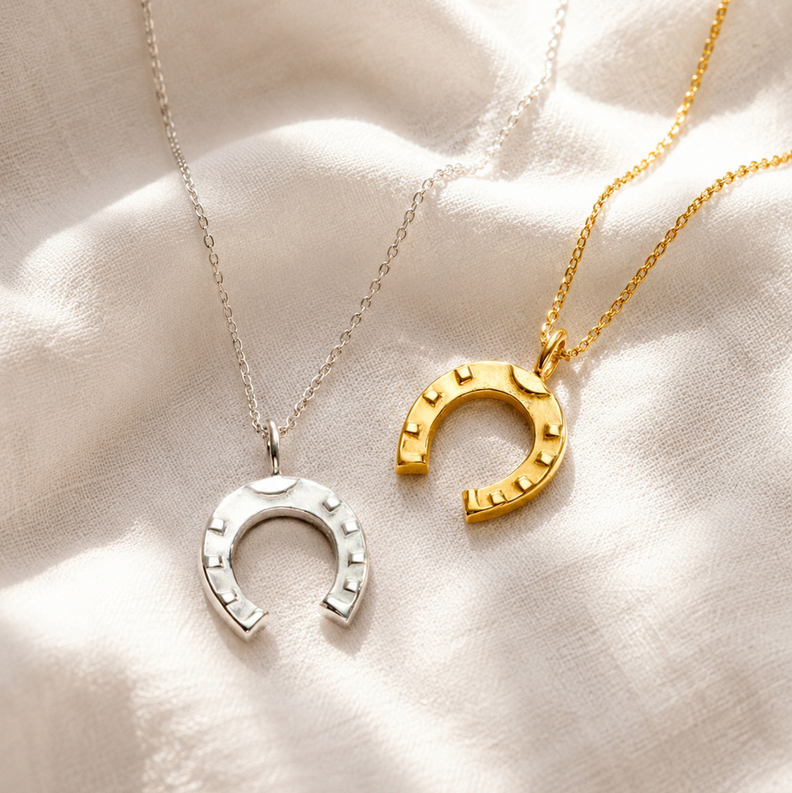 Stay Lucky Personalised Retro Horseshoe Necklace