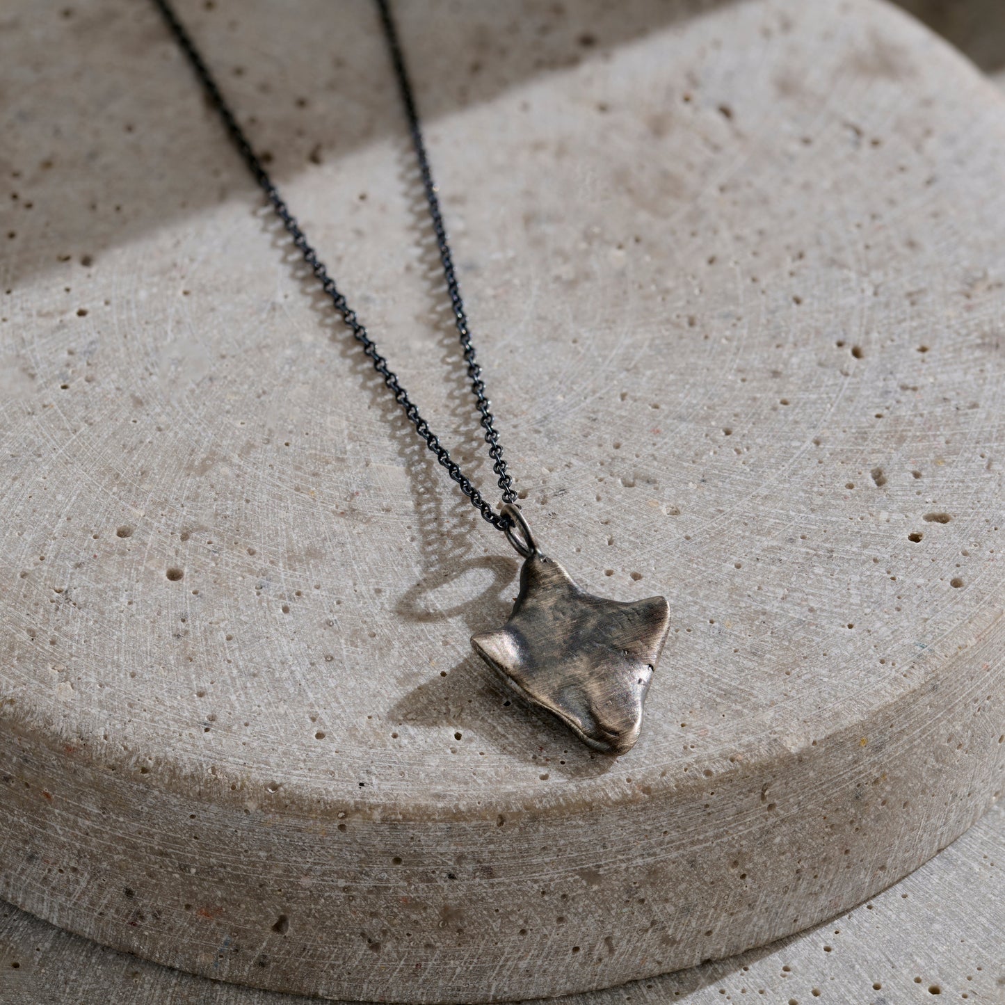 Personalised Seaworn Spear Pendant Necklace in oxidised silver finish