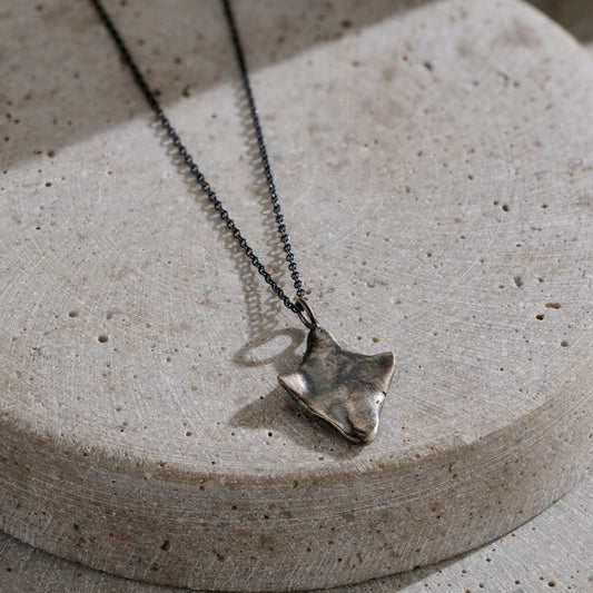 Personalised Seaworn Spear Pendant Necklace in oxidised silver finish