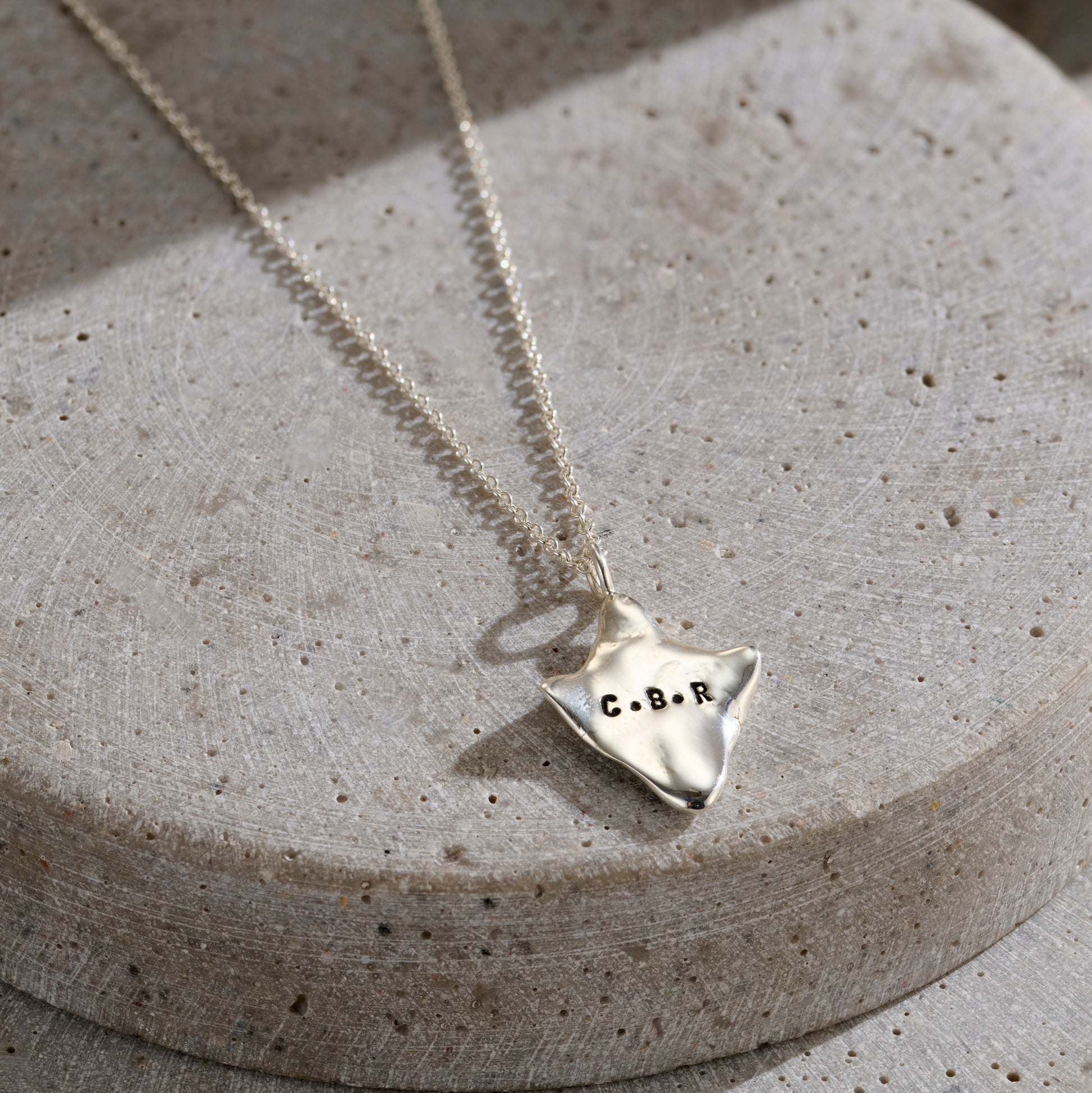 Personalised Seaworn Spear Pendant Necklace in silver finish