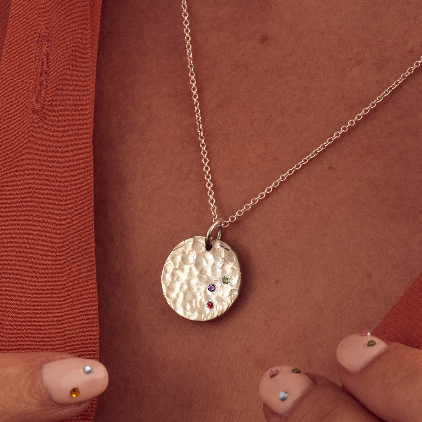 9ct Gold Confetti Birthstone Disc Necklace