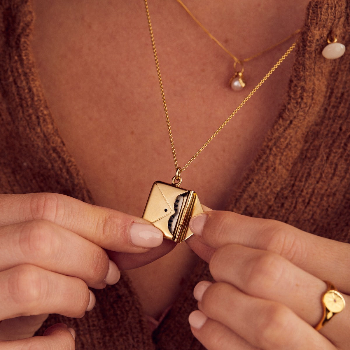 Personalised Handwriting Message Envelope Necklace
