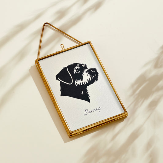 Personalised Pet Cameo Paper Cut Framed Print