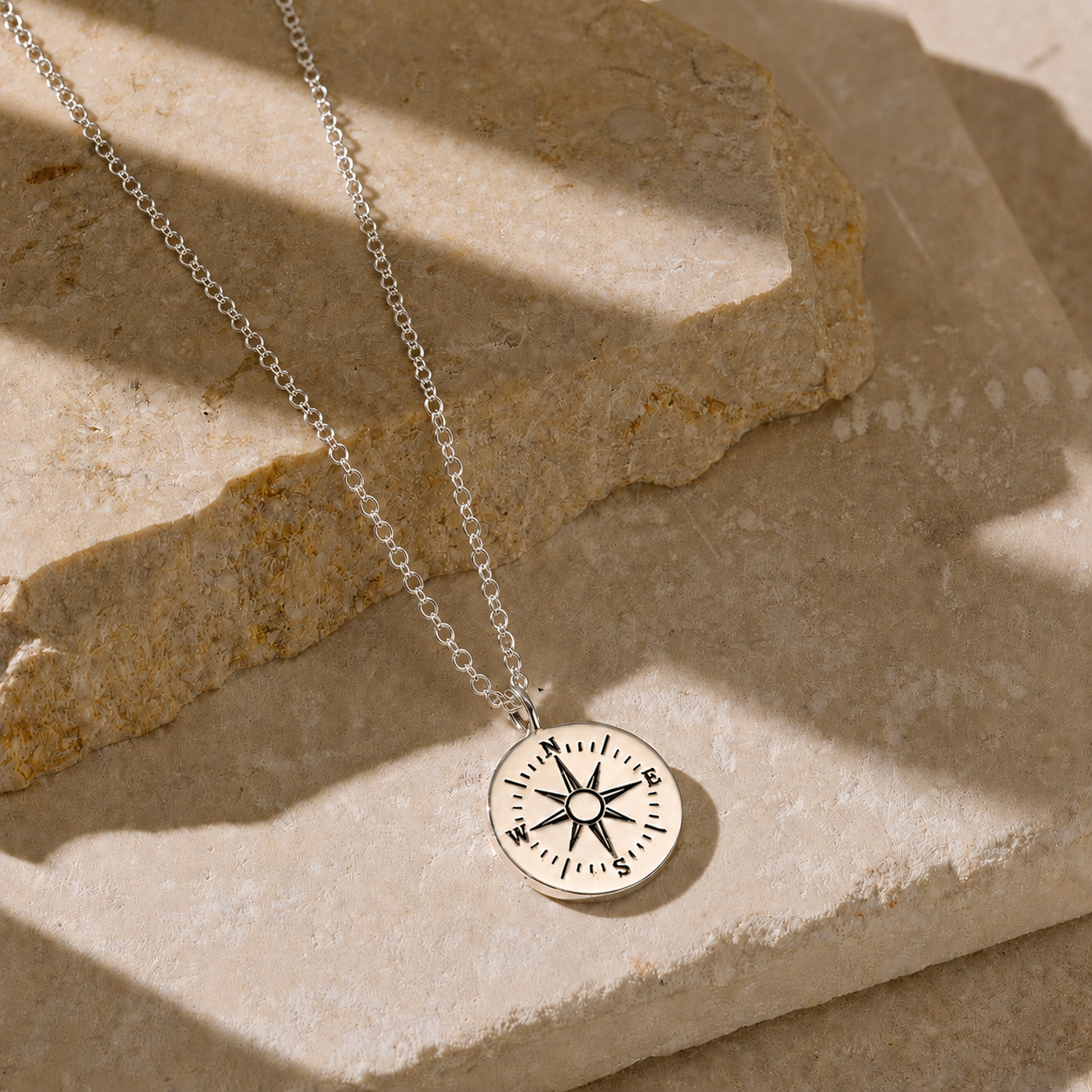 Personalised Travel Compass Necklace