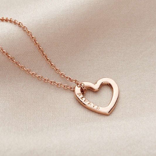 Personalised 9ct Gold Mini Message Heart Necklace