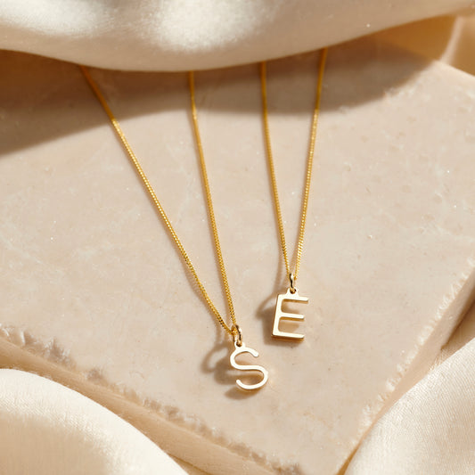 9ct Gold Letter Initial Necklace