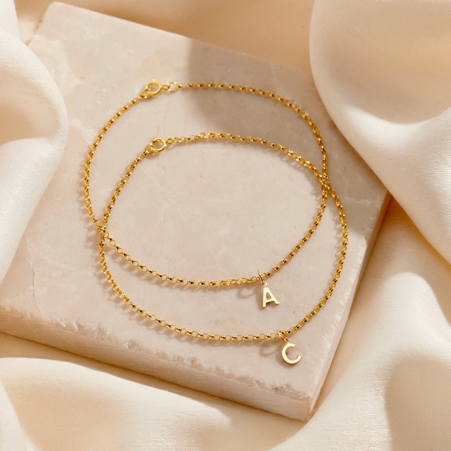 Petite 9ct Gold Multi Initial Bracelet