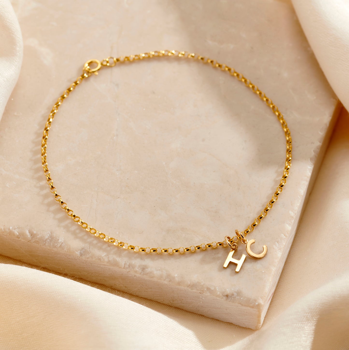 Petite 9ct Gold Multi Initial Bracelet