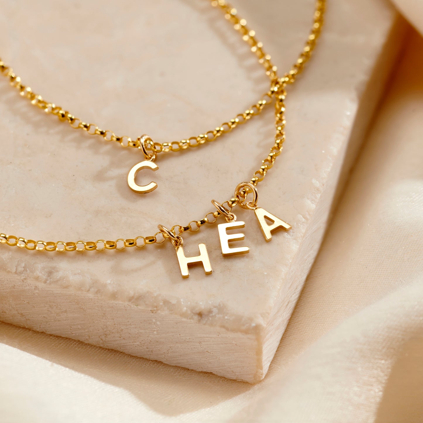 Petite 9ct Gold Multi Initial Bracelet