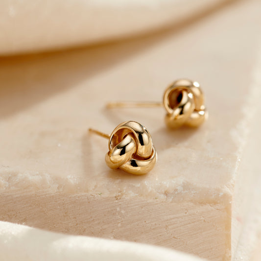 9ct Gold Knot Stud Earrings