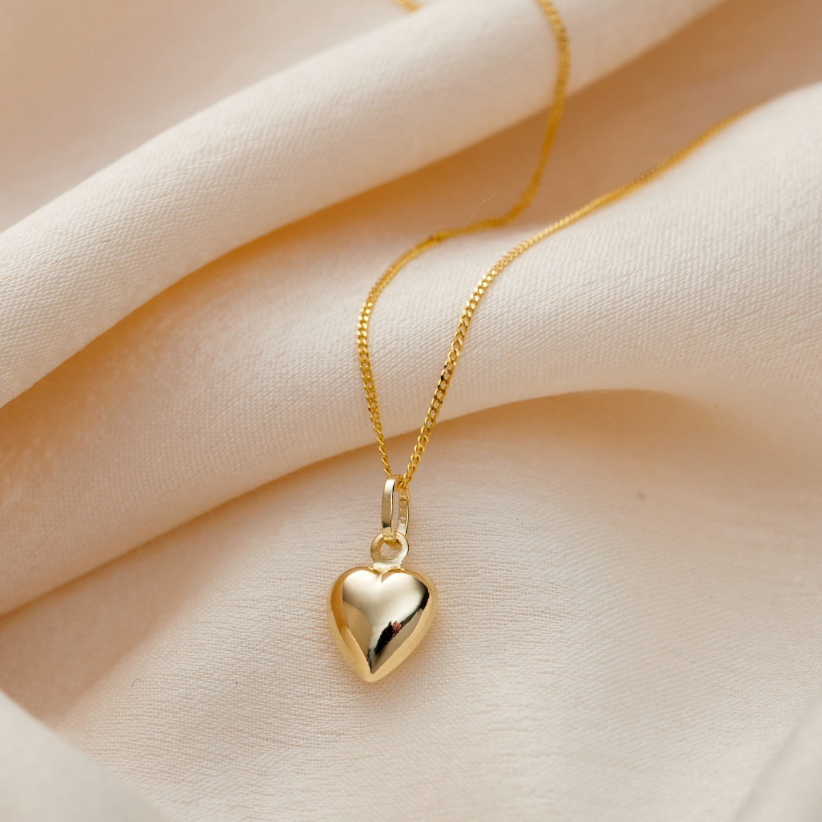 9ct Gold Heart Charm Necklace | Posh Totty Designs