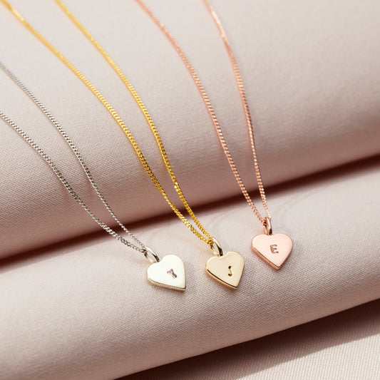 Mini 9ct Gold Initial Heart Necklace