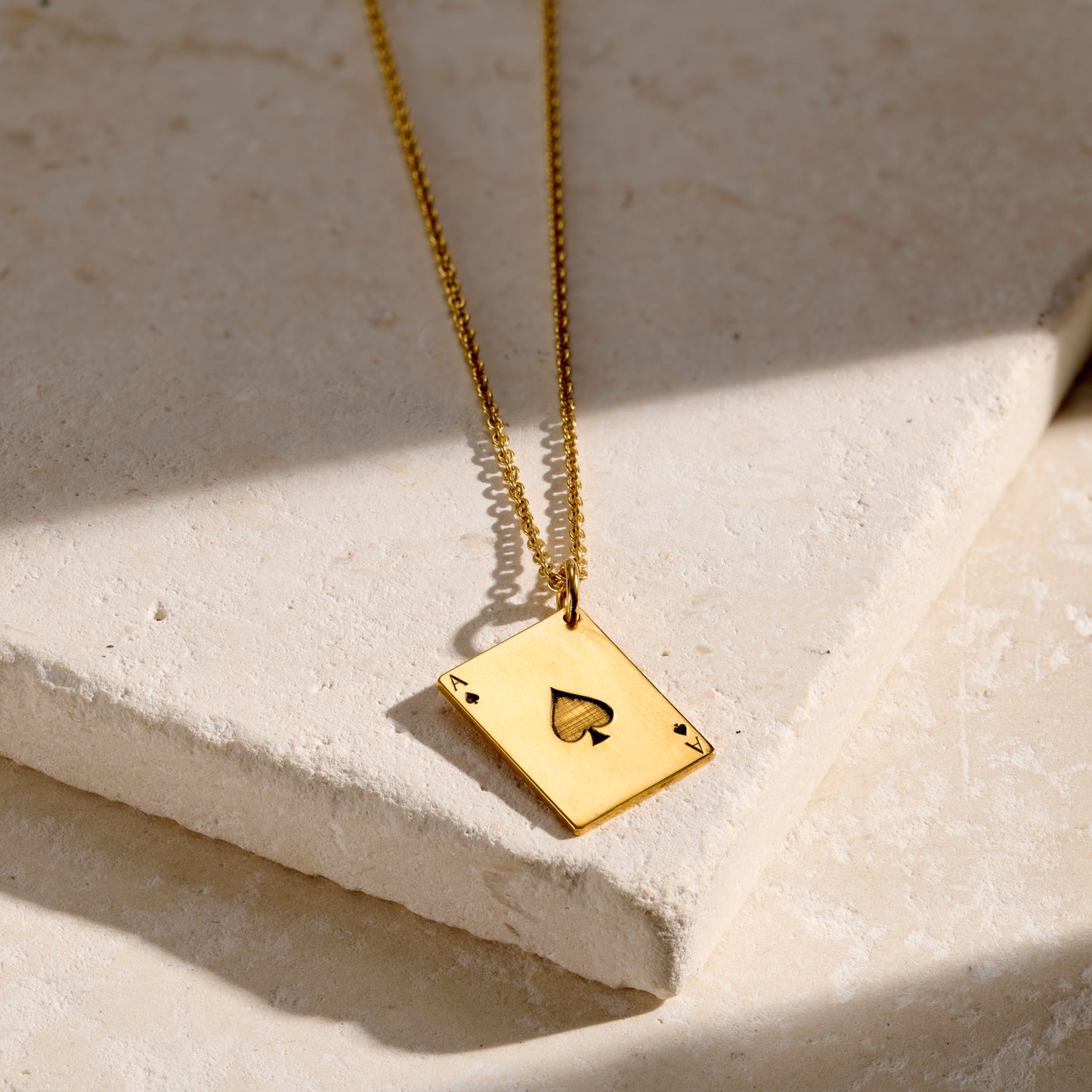 Ace Of Spades Playing Card Charm Necklace