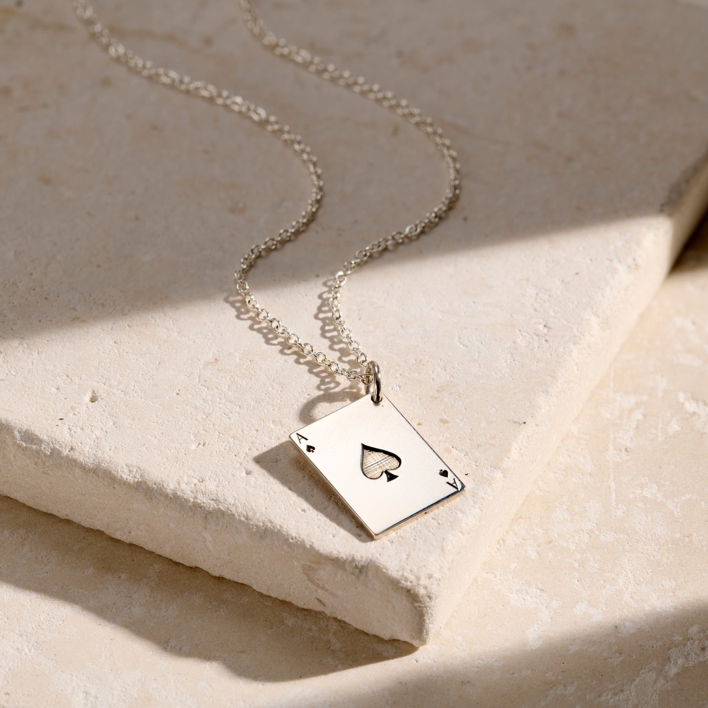 Ace Of Spades Playing Card Charm Necklace