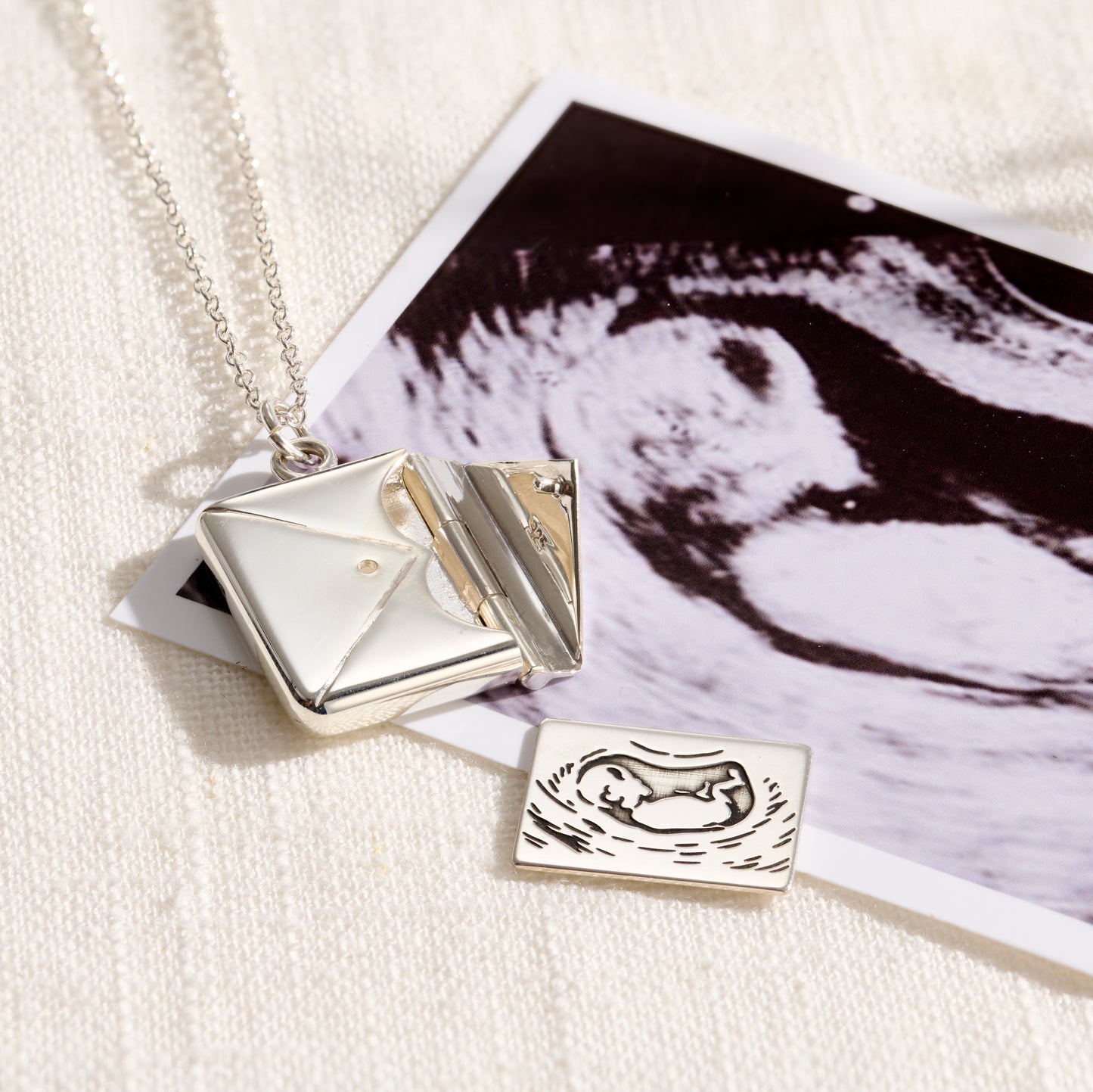 Personalised Baby Scan Envelope Necklace