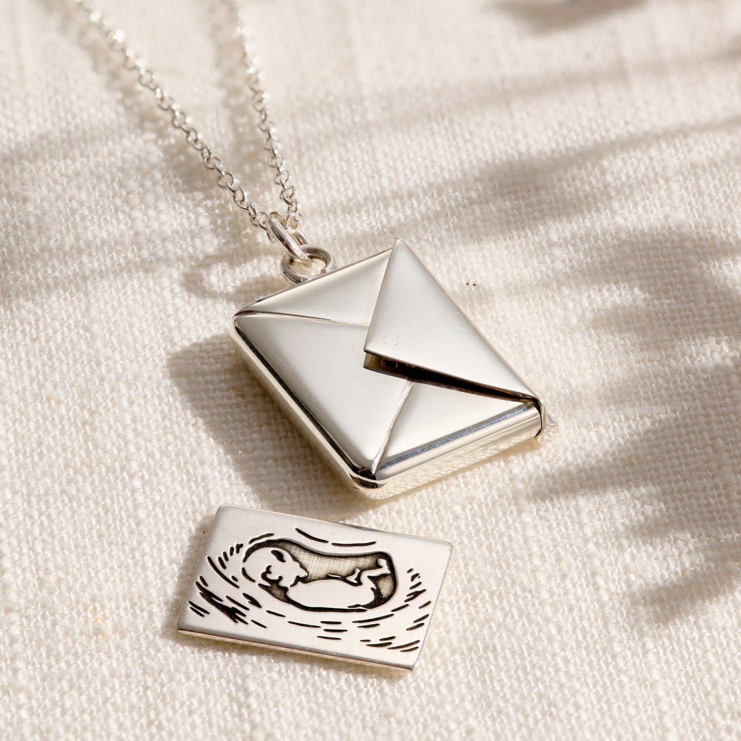 Personalised Baby Scan Envelope Necklace