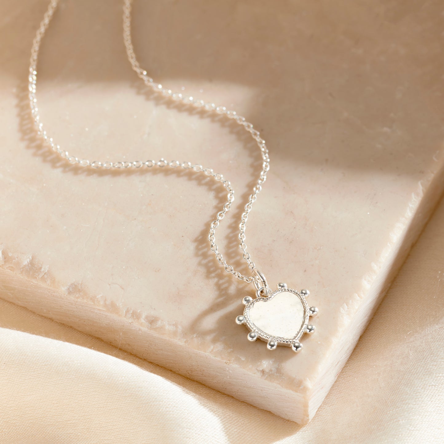 Personalised Beaded Heart Charm Necklace