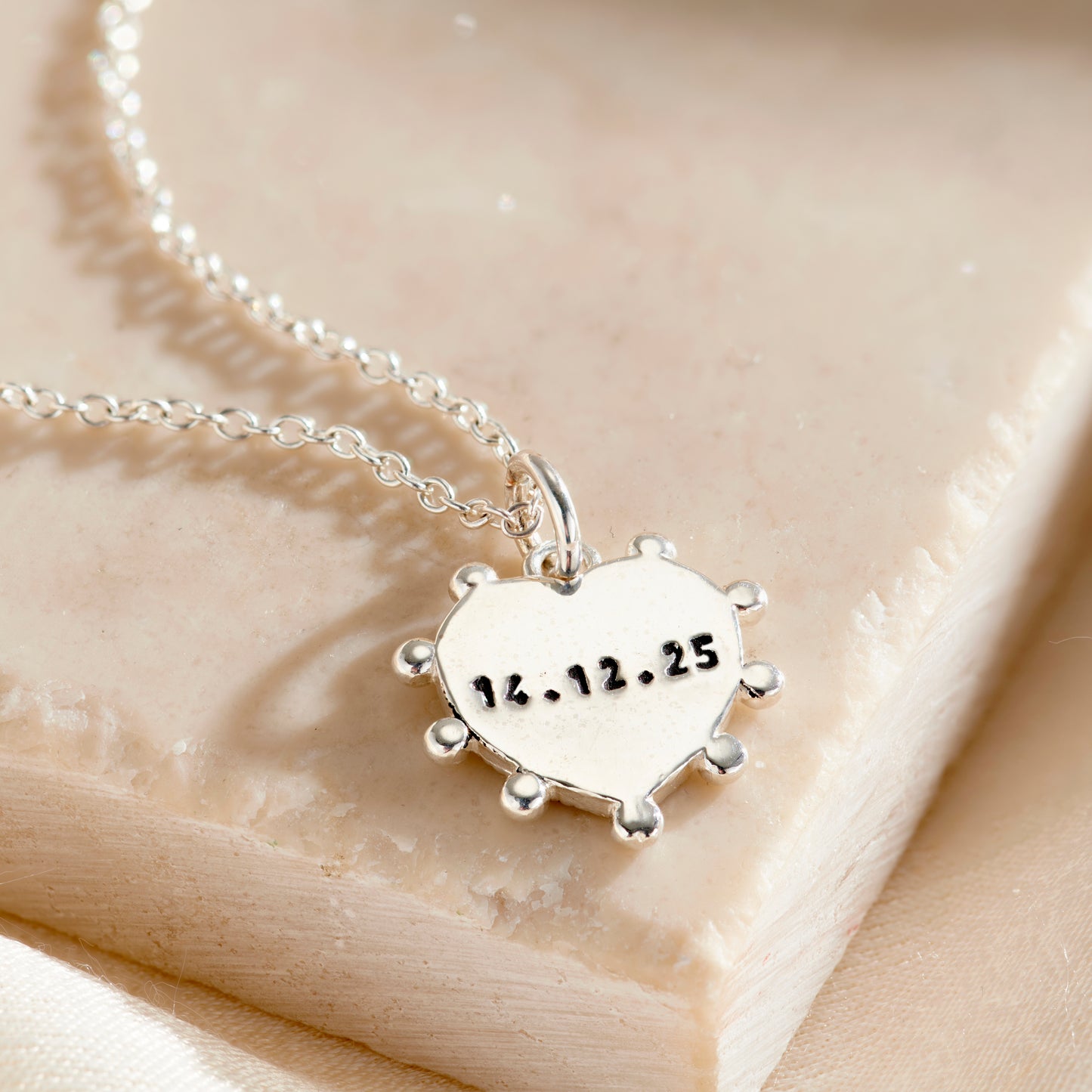 Personalised Beaded Heart Charm Necklace