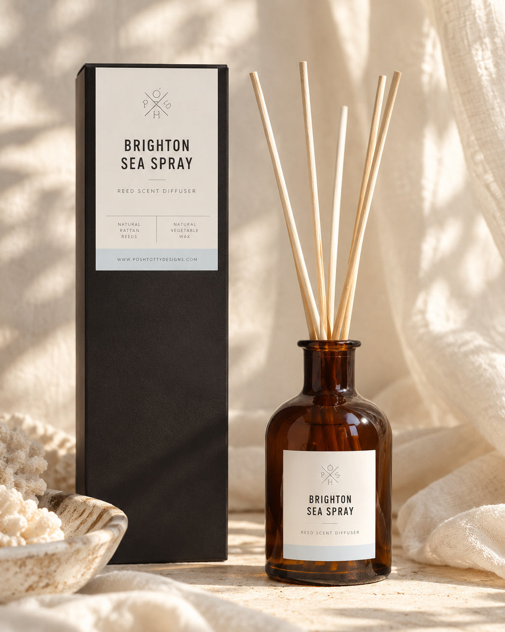 Brighton Sea Spray Reed Diffuser with reeds and presentation box